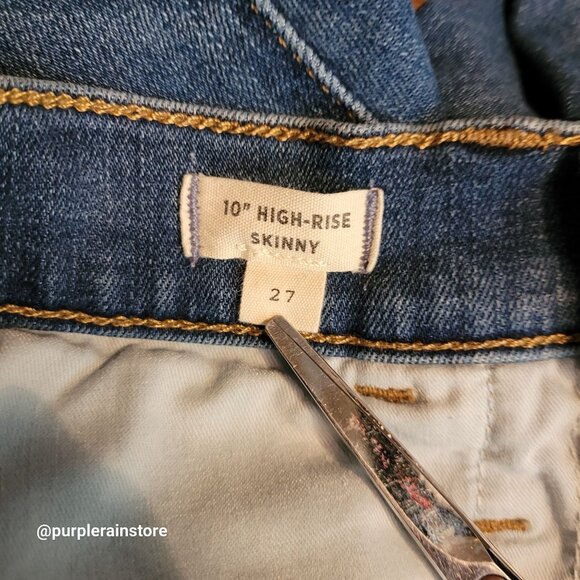 Madewell Jeans 27 Skinny 10" High Rise Leavitt Wash M6234 Tummy Control Stretch - Picture 5 of 13